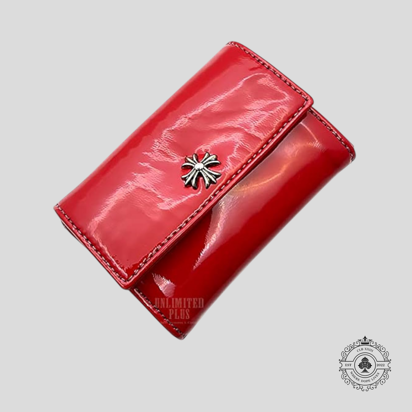 Chrome Hearts Patent Enamel Leather Wallet in Red