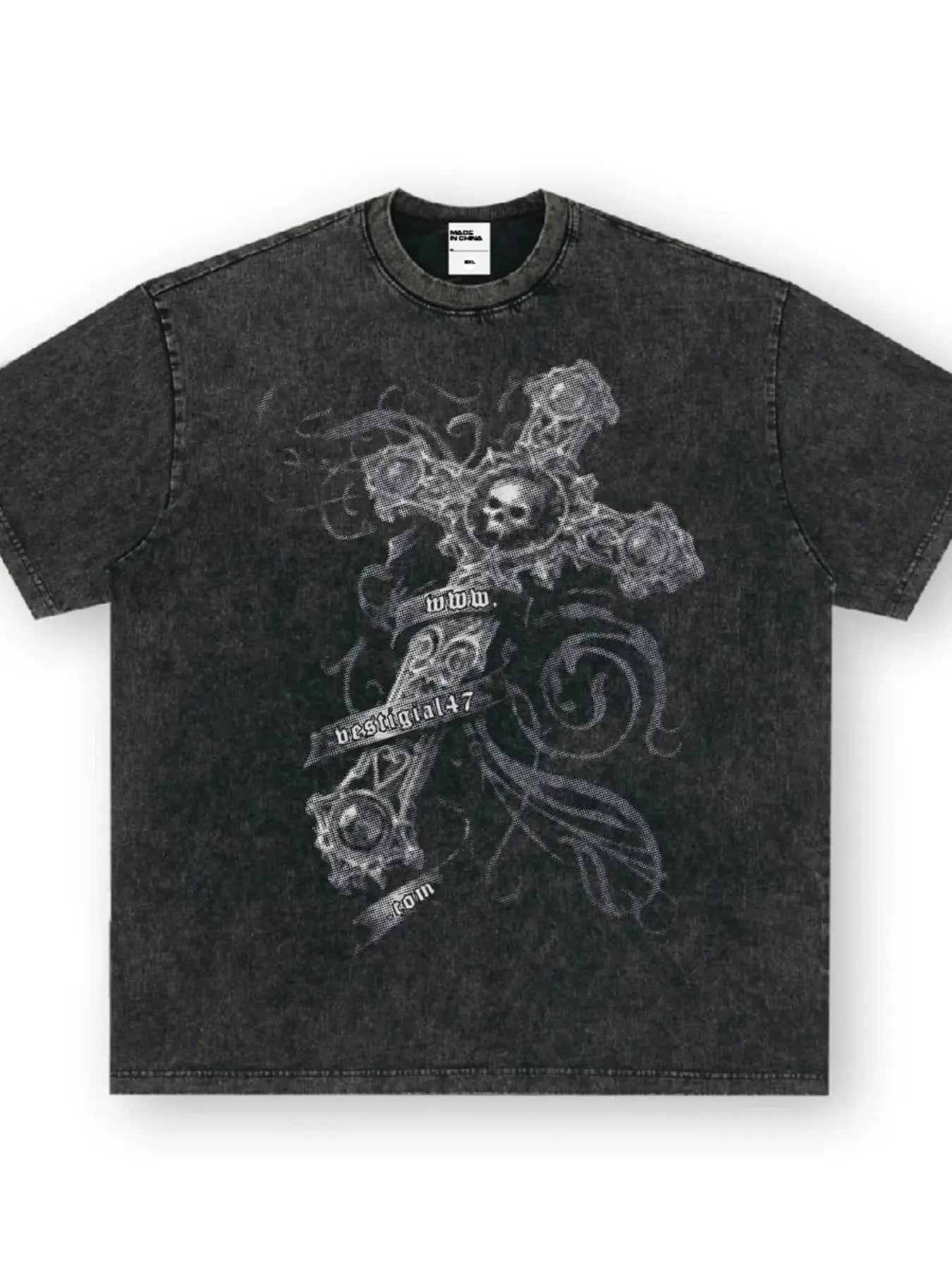 Men's Skull Cross Graphic Oversized T-Shirt