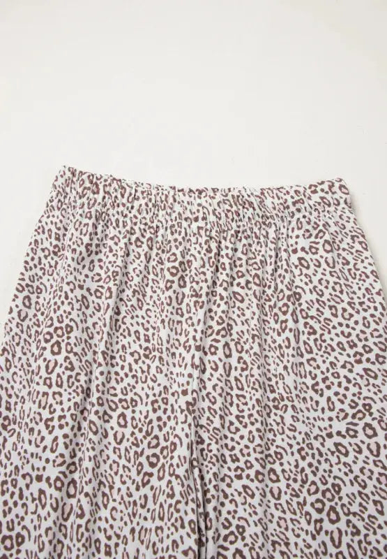 Leopard Button Down Long Sleeve Top and Pants Lounge Set