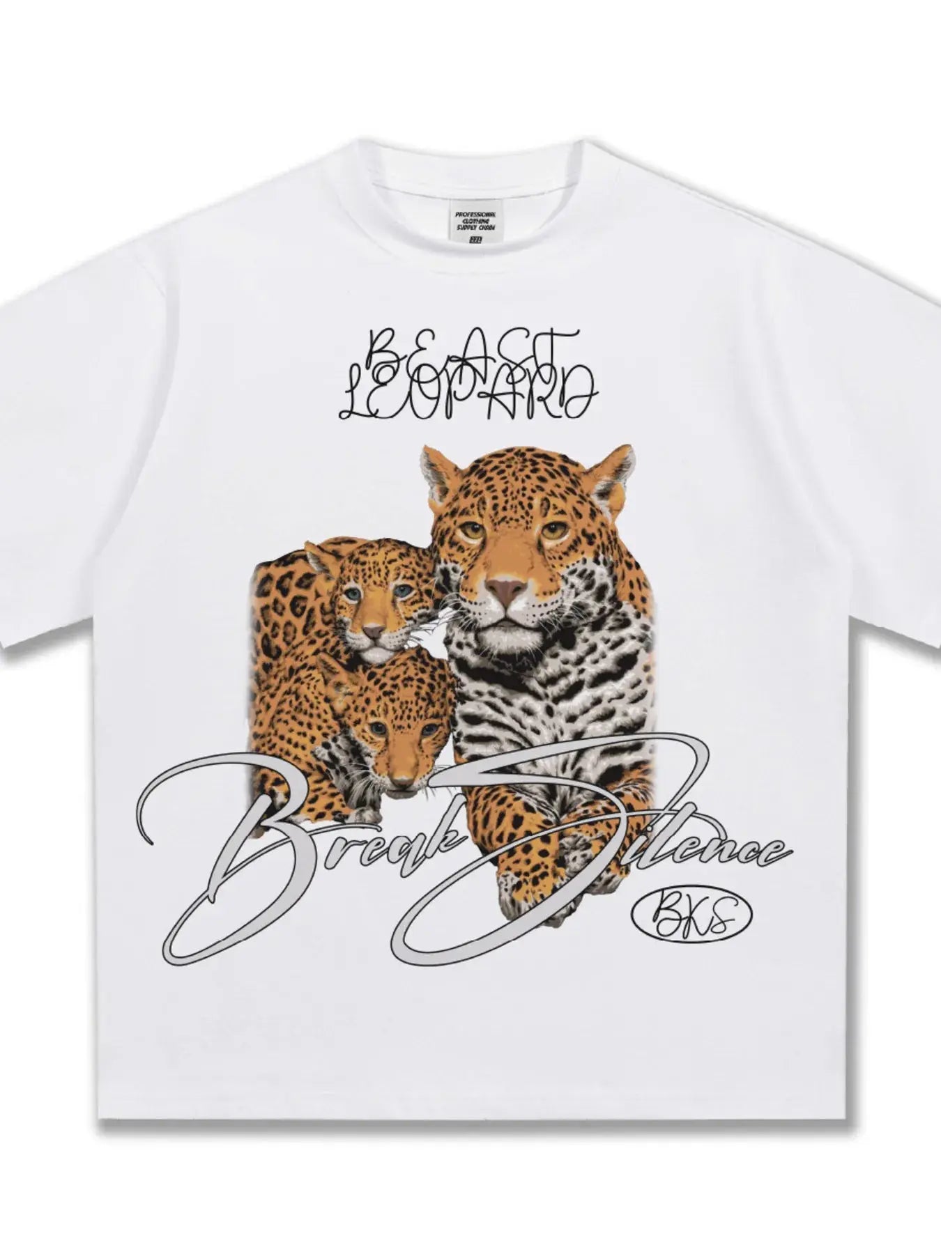 Men's Vintage Leopard Graphic Round Neck T-Shirt