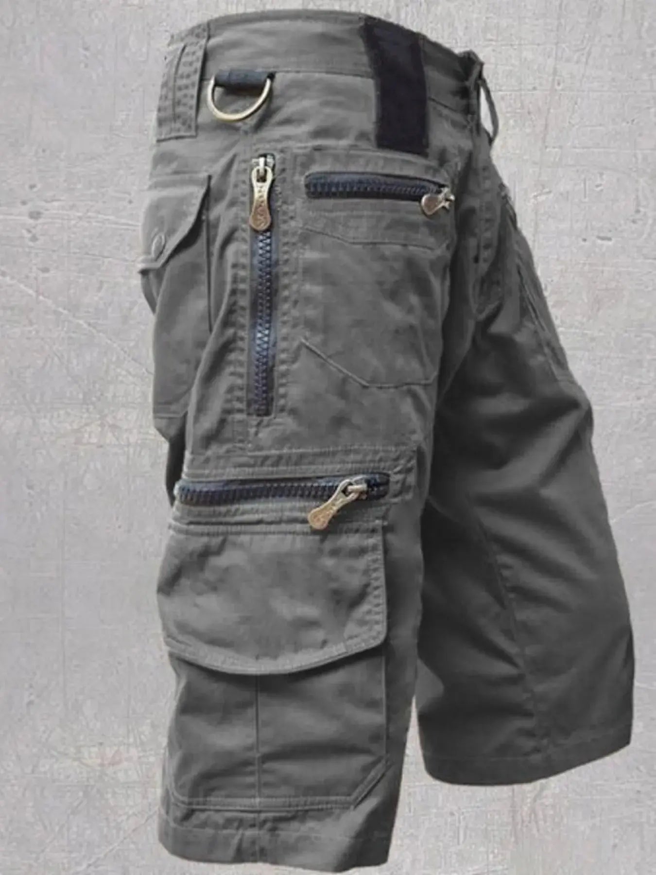 Men's Full Size Multi-Pocket Zipper Cargo Shorts Plus Size
