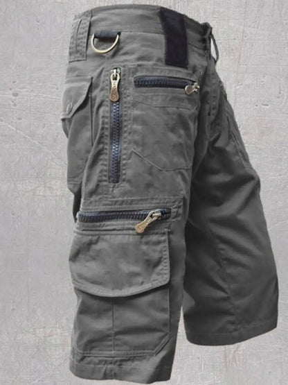 Men's Full Size Multi-Pocket Zipper Cargo Shorts Plus Size