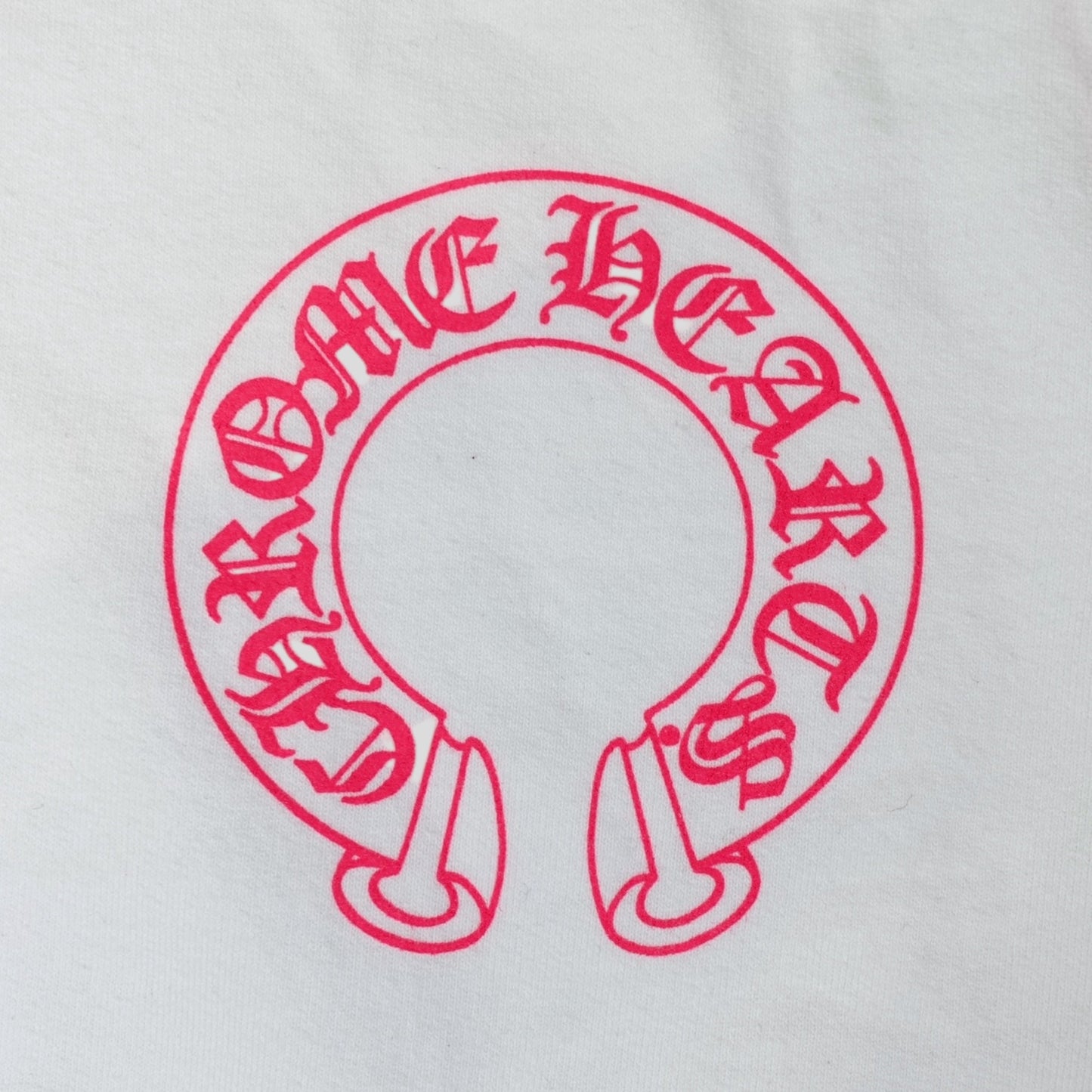 Chrome Hearts Horseshoe Logo Hoodie in White/Pink