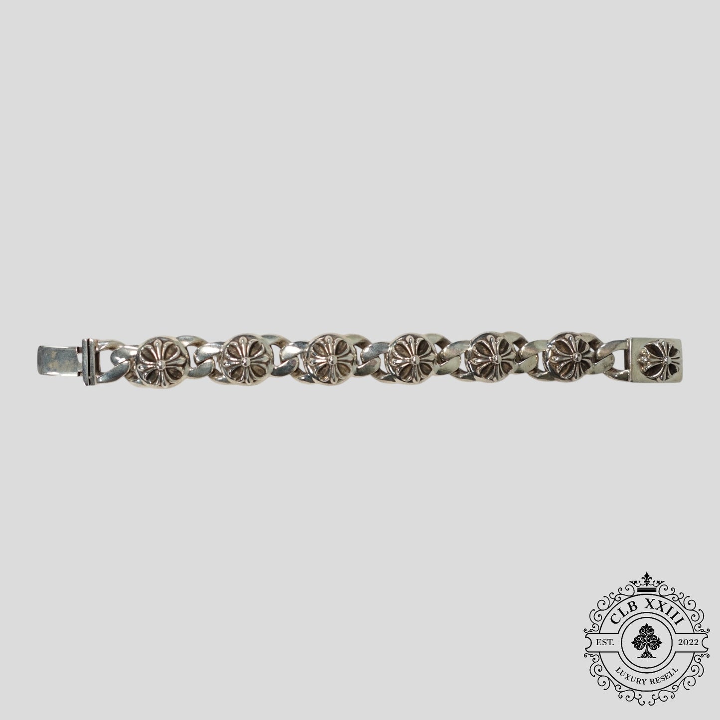Chrome Hearts Cross 6 Link Cuban Bracelet in Silver