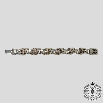 Chrome Hearts Cross 6 Link Cuban Bracelet in Silver