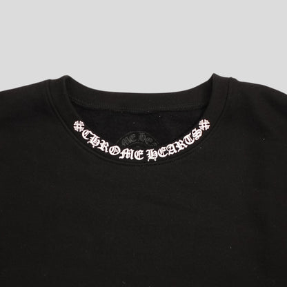 CHROME HEARTS NECK LOGO CREWNECK SWEATSHIRT - BLACK