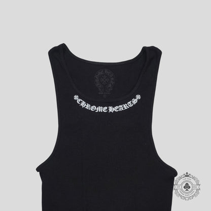 Chrome Hearts Neck Script Logo Tank Top in Black