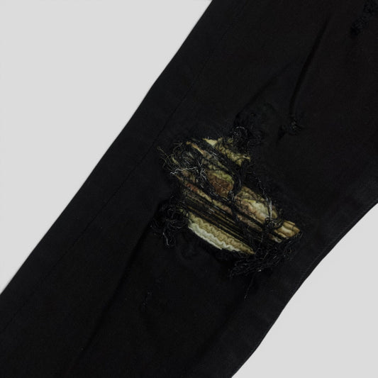 Amiri MX1 Aloha Patch Jeans in Black