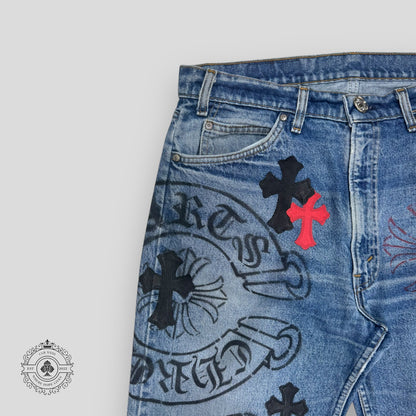 Chrome Hearts Stencil Jeans Red / Black