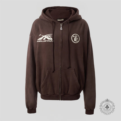 Hellstar Mirror Face Hoodie in Brown