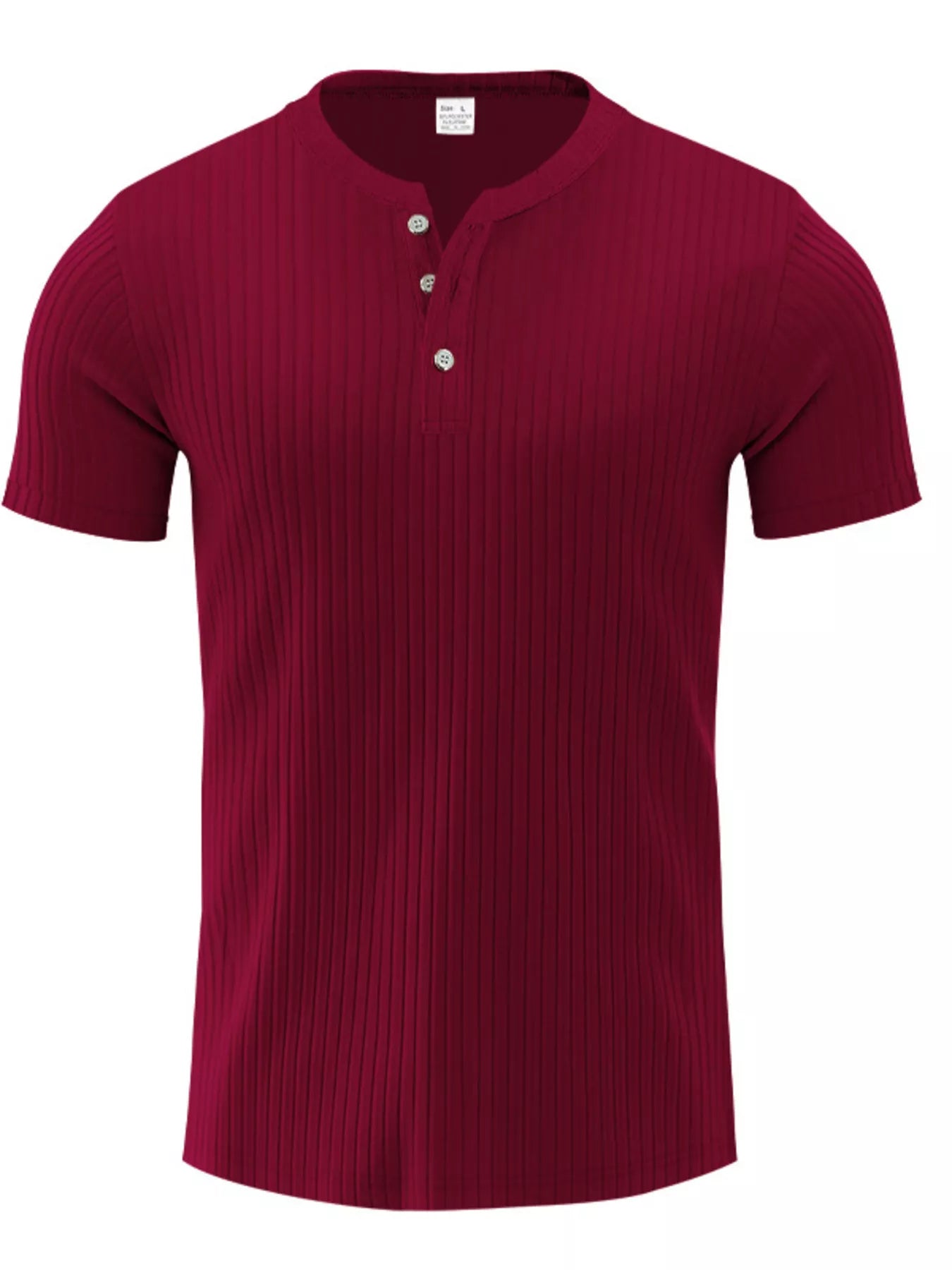 Men's Full Size Ribbed Button-Down Casual T-Shirt Plus Size