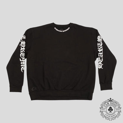 CHROME HEARTS NECK LOGO CREWNECK SWEATSHIRT - BLACK