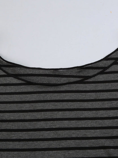 Striped Boat Neck Long Sleeve T-Shirt