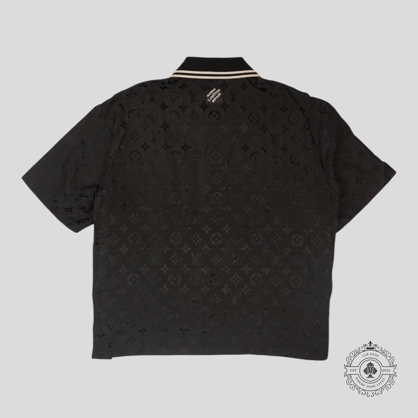 Louis Vuitton Monogram Moire Jacquard Silk Shirt in Black