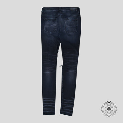 Amiri MX1 Thrashed Denim in Aged Black