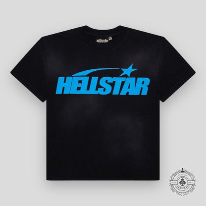 Hellstar Sport Logo Gel T-shirt in Black / Blue