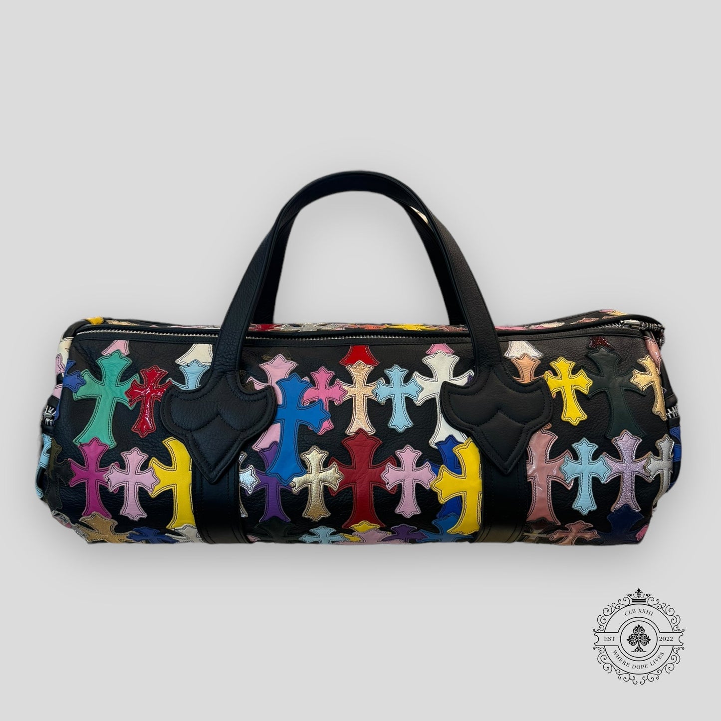Chrome Hearts Multicolor Cross Patch Duffle Bag
