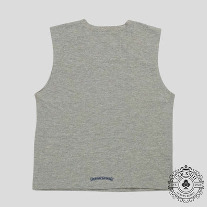 Chrome Hearts Women's Triple Cross Flocked Sleeveless Shirt in Gray