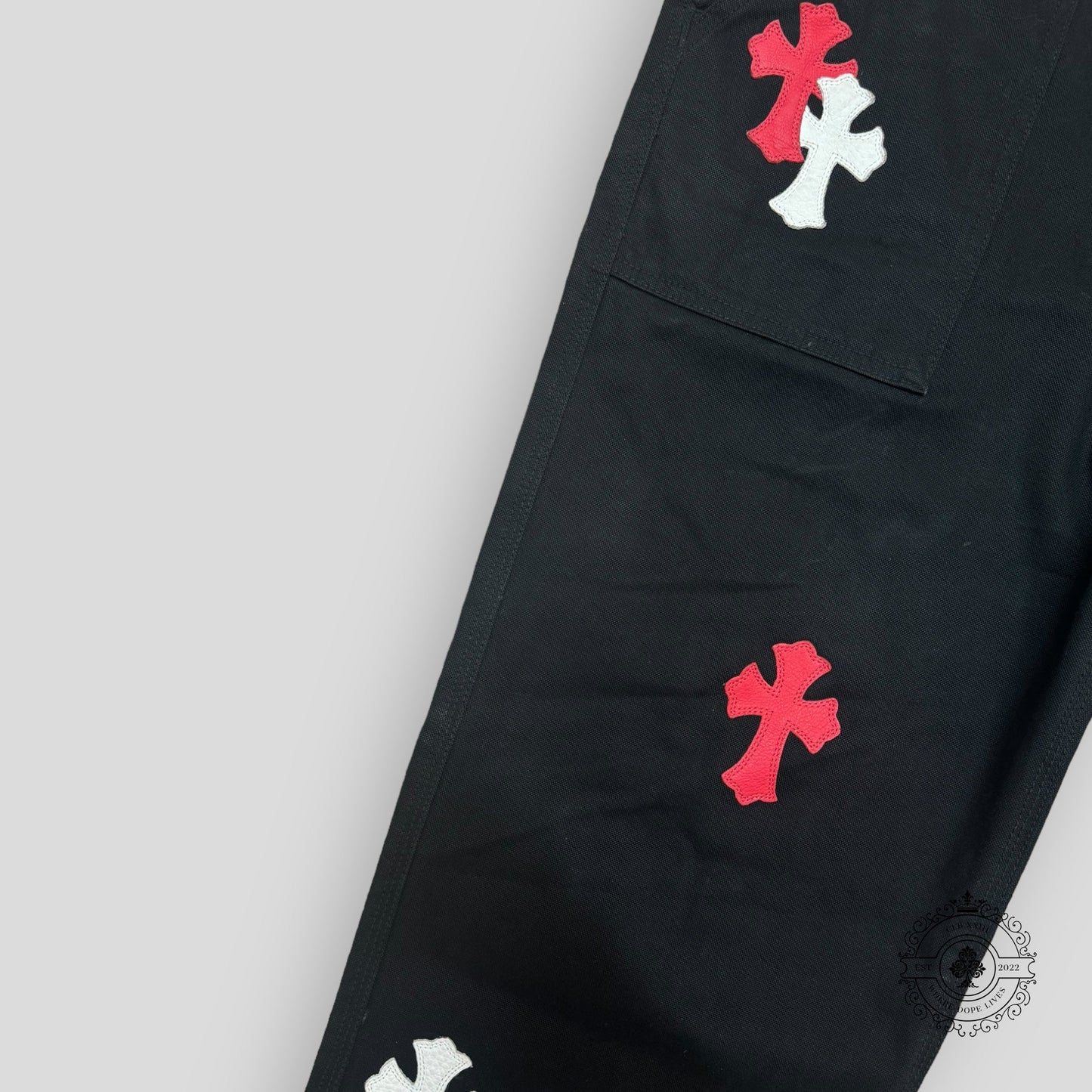 Chrome Hearts Cross Patch Carpenter Pants