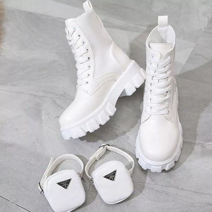 Lace Up Platform Ankle Boots