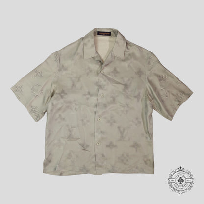 Louis Vuitton Monogram Silk Button Up Shirt in Grey