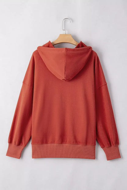 Drawstring Dropped Shoulder Hoodie