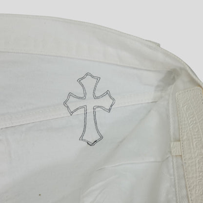 Chrome Hearts Levis Cross Patch Jeans in White / Leopard