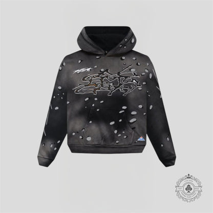Hellstar No Guts, No Glory! Hoodie in Washed Black