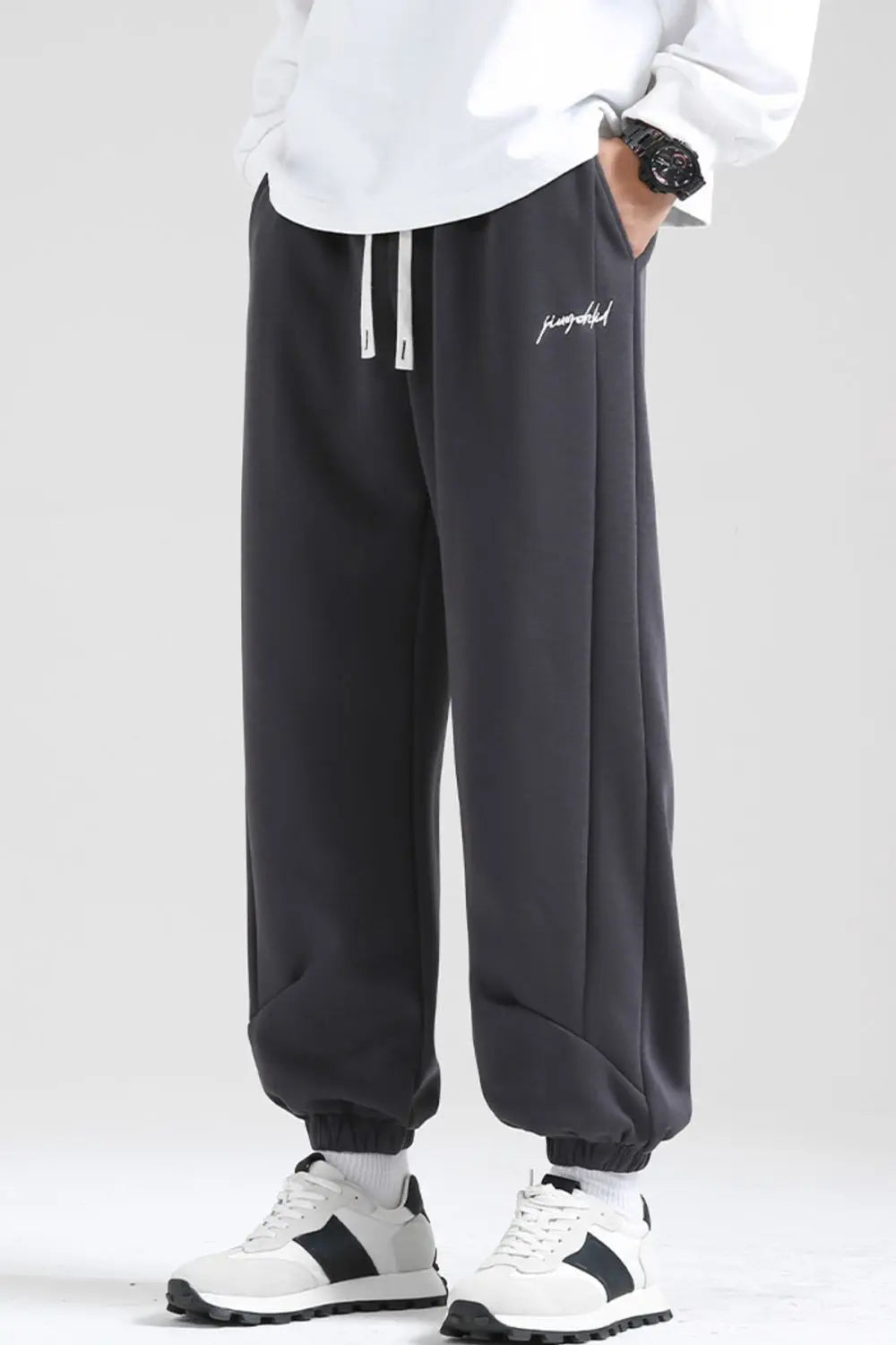 Men's Plus Size Casual Loose Fit Drawstring Sweatpants