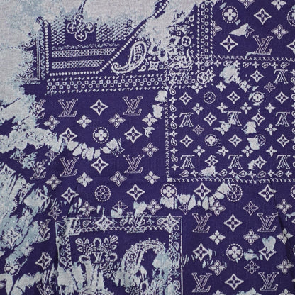 Louis Vuitton Monogram Bandana Short Sleeve Hoodie in Blue
