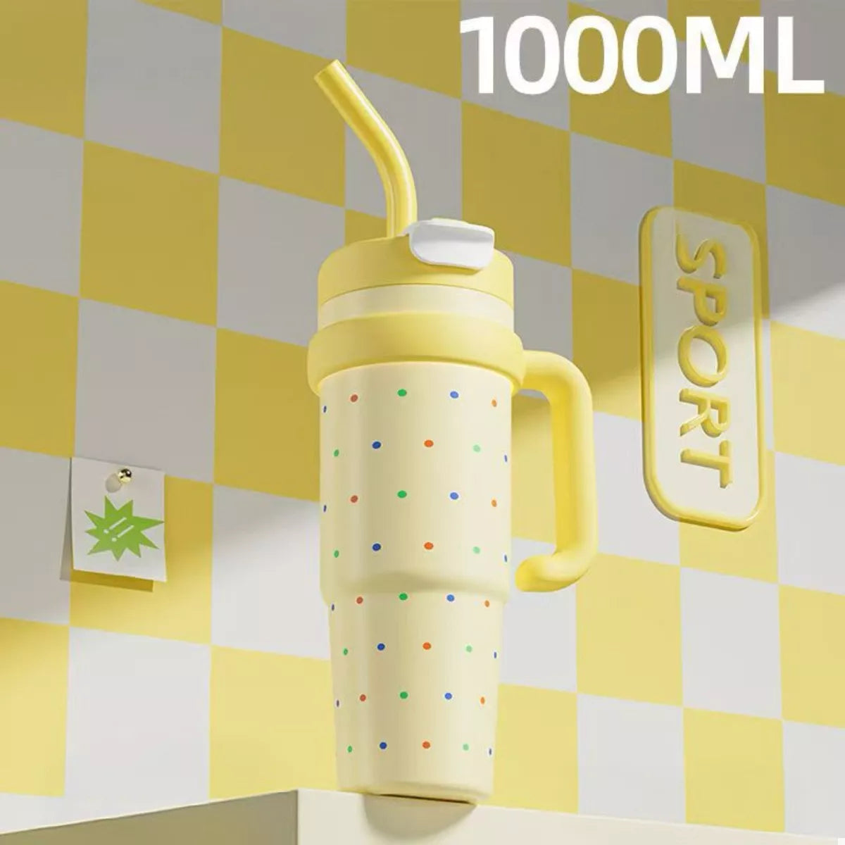 Large Capacity Water Bottle with Straw