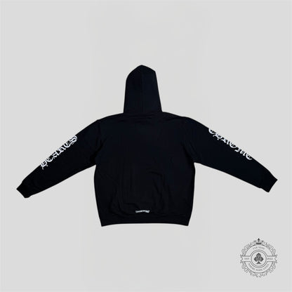 Chrome Hearts Vertical FU Logo Hoodie in Black/White