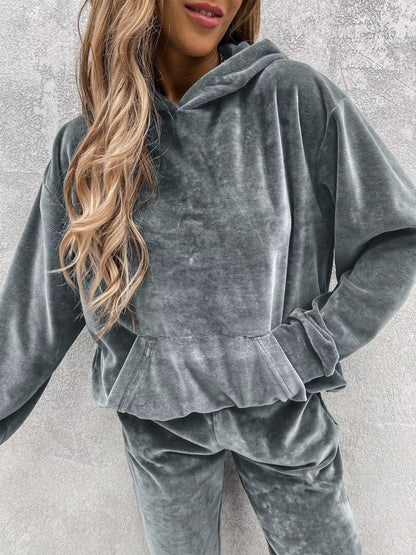 Kangaroo Pocket Hoodie and Pants Set
