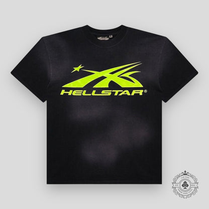 Hellstar Sport Logo Gel T-shirt in Black / Neon