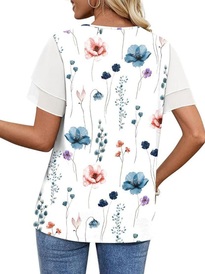 Layered Short Sleeve Round Neck T-Shirt
