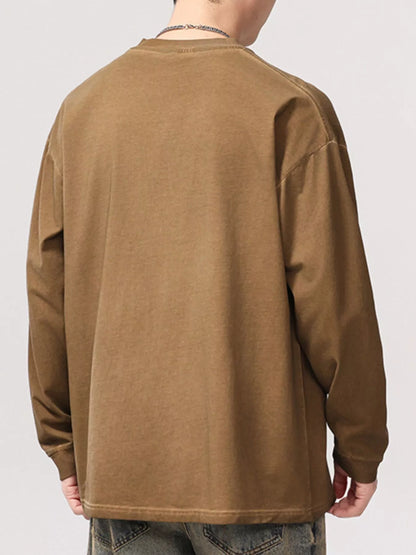 Men's Plus Size Letter Graphic Long Sleeve T-Shirt