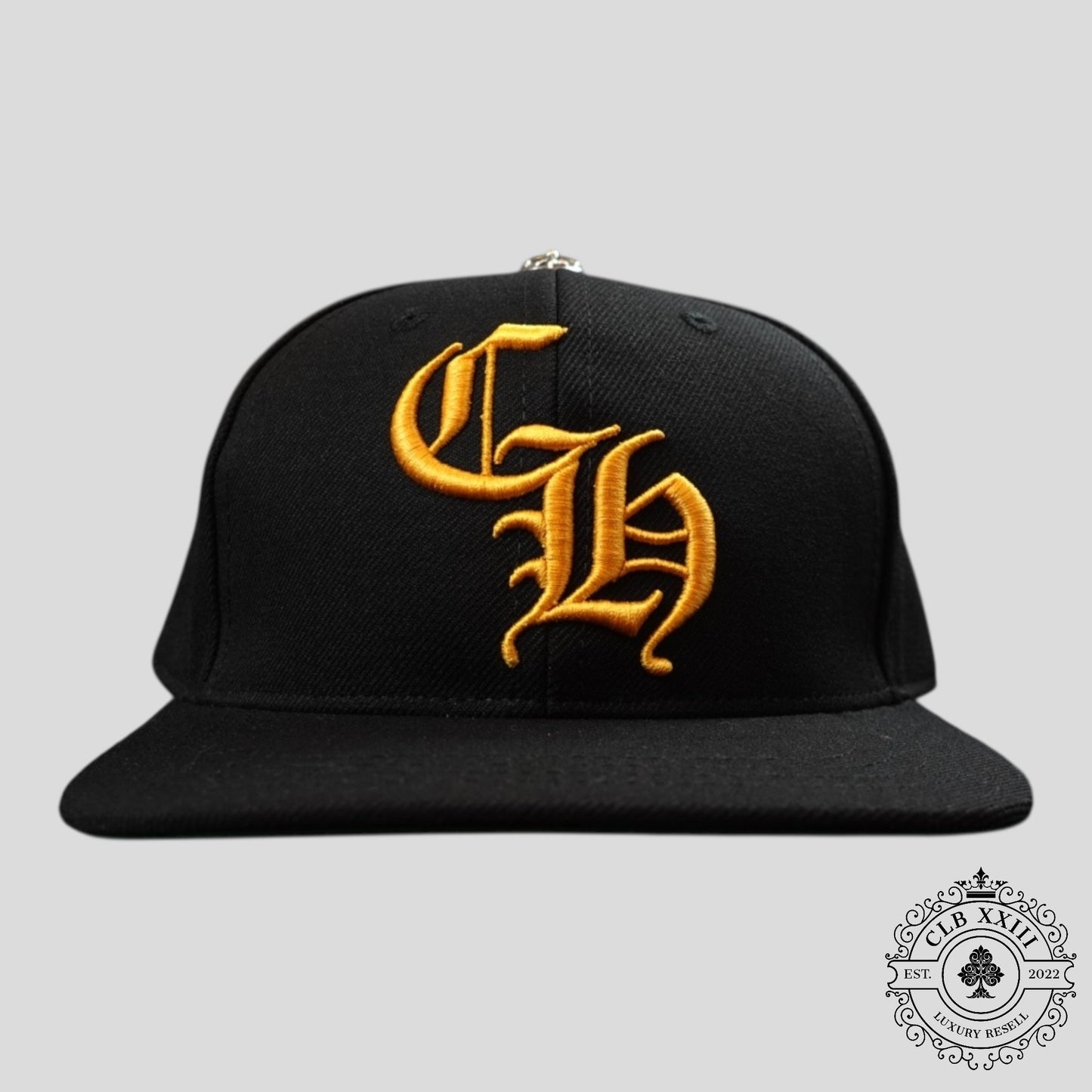 Chrome Hearts CH Embroidered Hat in Black / Gold
