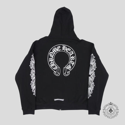 Chrome Hearts Thermal Lined Horseshoe Zip Up Hoodie