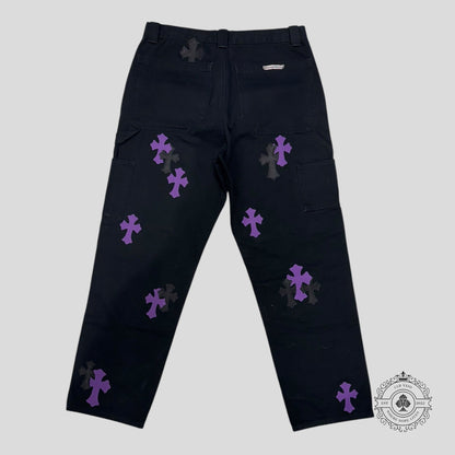 Chrome Hearts Double Knee Cross Patch Carpenter Pants