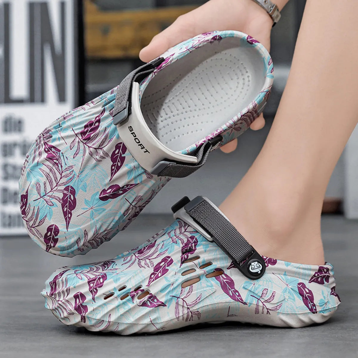 Men's Floral Pattern Comfort Breathable Sandals