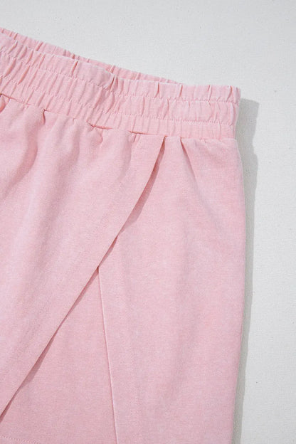 Mineral Wash Cotton Tank Top and Slit Skort Set