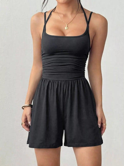 Ruched Spaghetti Strap Romper