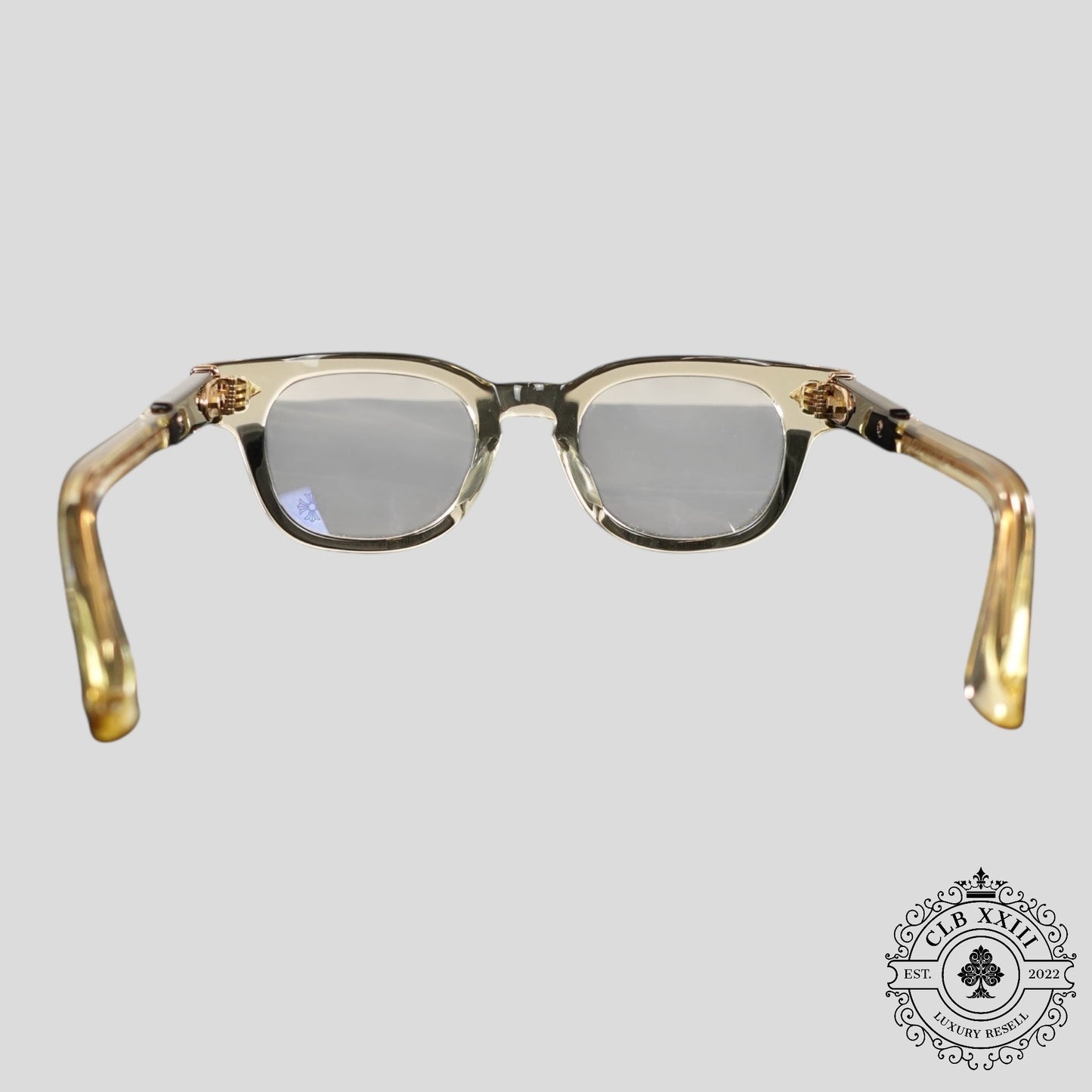 Chrome Hearts Jenna Tail Yea Glasses in Clear/Gold
