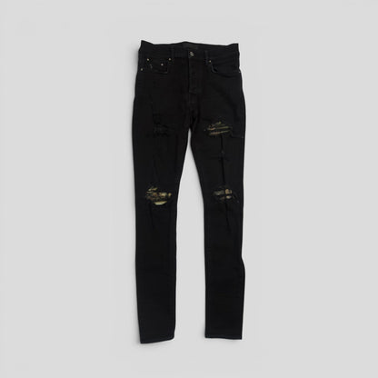 Amiri MX1 Aloha Patch Jeans in Black