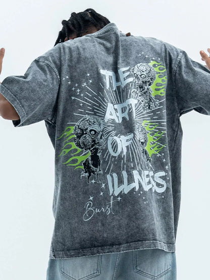 Men's Skull Graphic Round Neck Tee