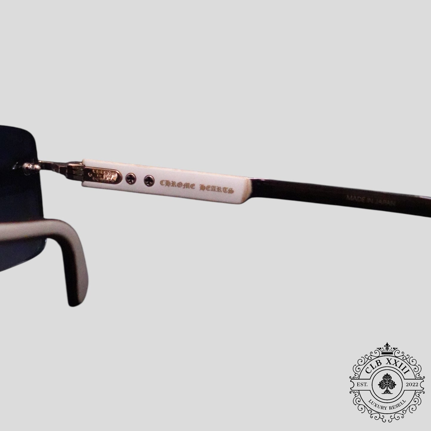 Chrome Hearts Deep II Sunglasses in White/Gold