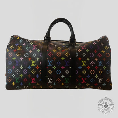 Louis Vuitton x Takashi Murakami Keepall Bandouliere 50 in Black