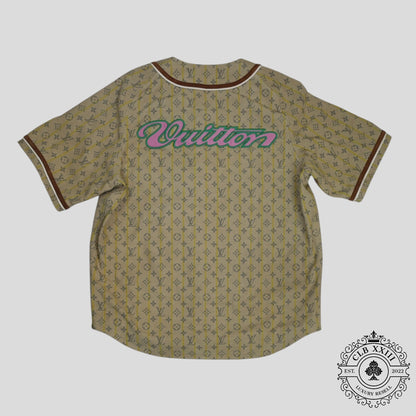Louis Vuitton Leather Baseball Shirt in Tan