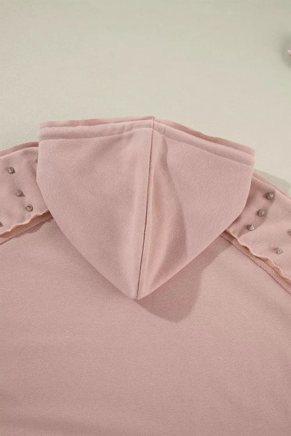 Drawstring Studded Shoulder Hoodie