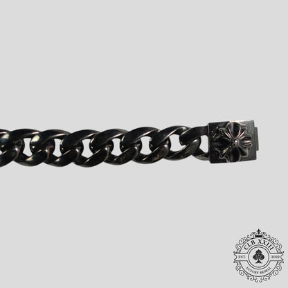 Chrome Hearts Cuban Bracelet in Oxidized Silver